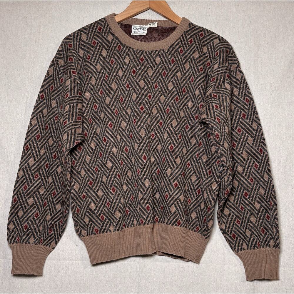 Vintage Giorgio di Firenze Wool Blend‎ Knit Sweater Made in Italy Mens Sz Medium
